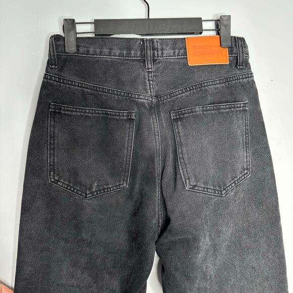 Princess Polly Women’s Black Holly Asymmetric Crossover Waist Straight Leg Jeans - Picture 8 of 10